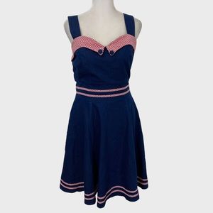 Dancing Days Retro Denim Pin Up Rockabilly Dress Small